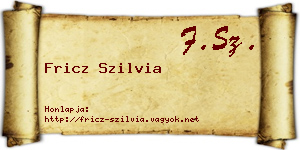 Fricz Szilvia névjegykártya