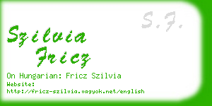 szilvia fricz business card